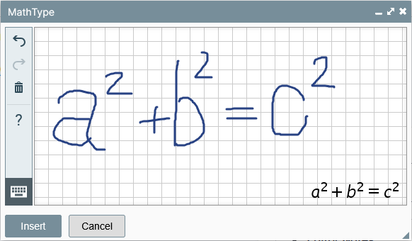 MathType hand draw editing window